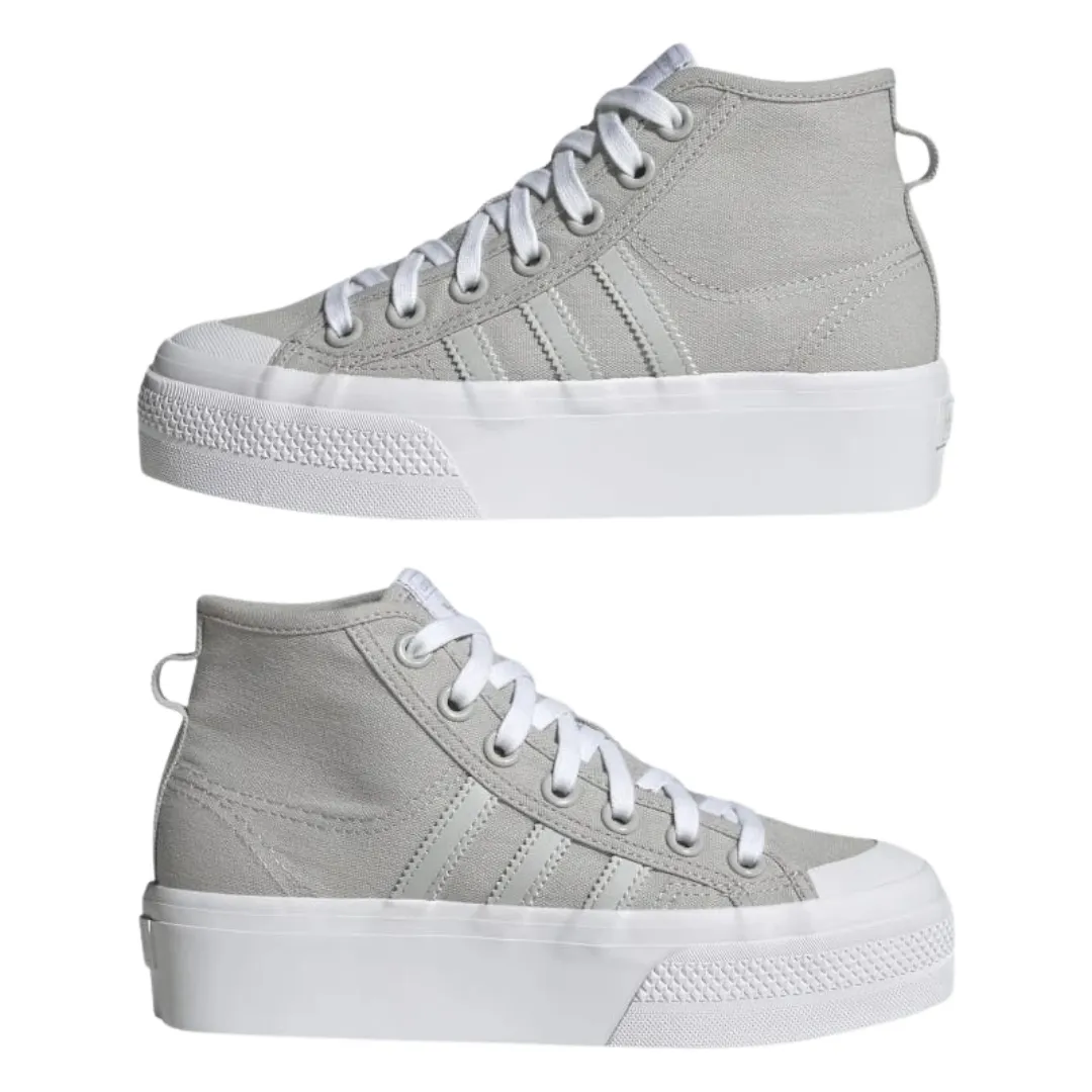 Adidas - Kid's Nizza Platform Mid J 'Grey' - Grey Two / Grey Two / Cloud White