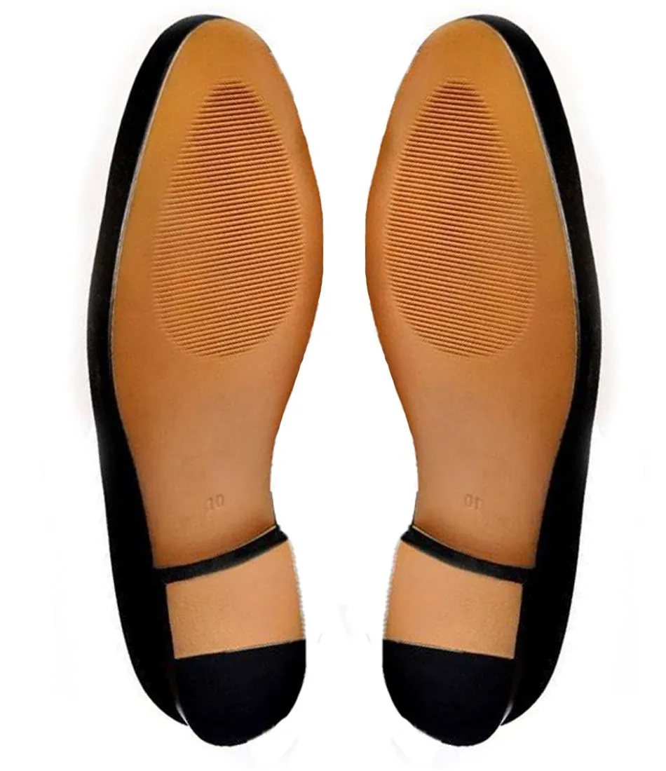 Black Velvet Spartan Shield Embroidered Loafers