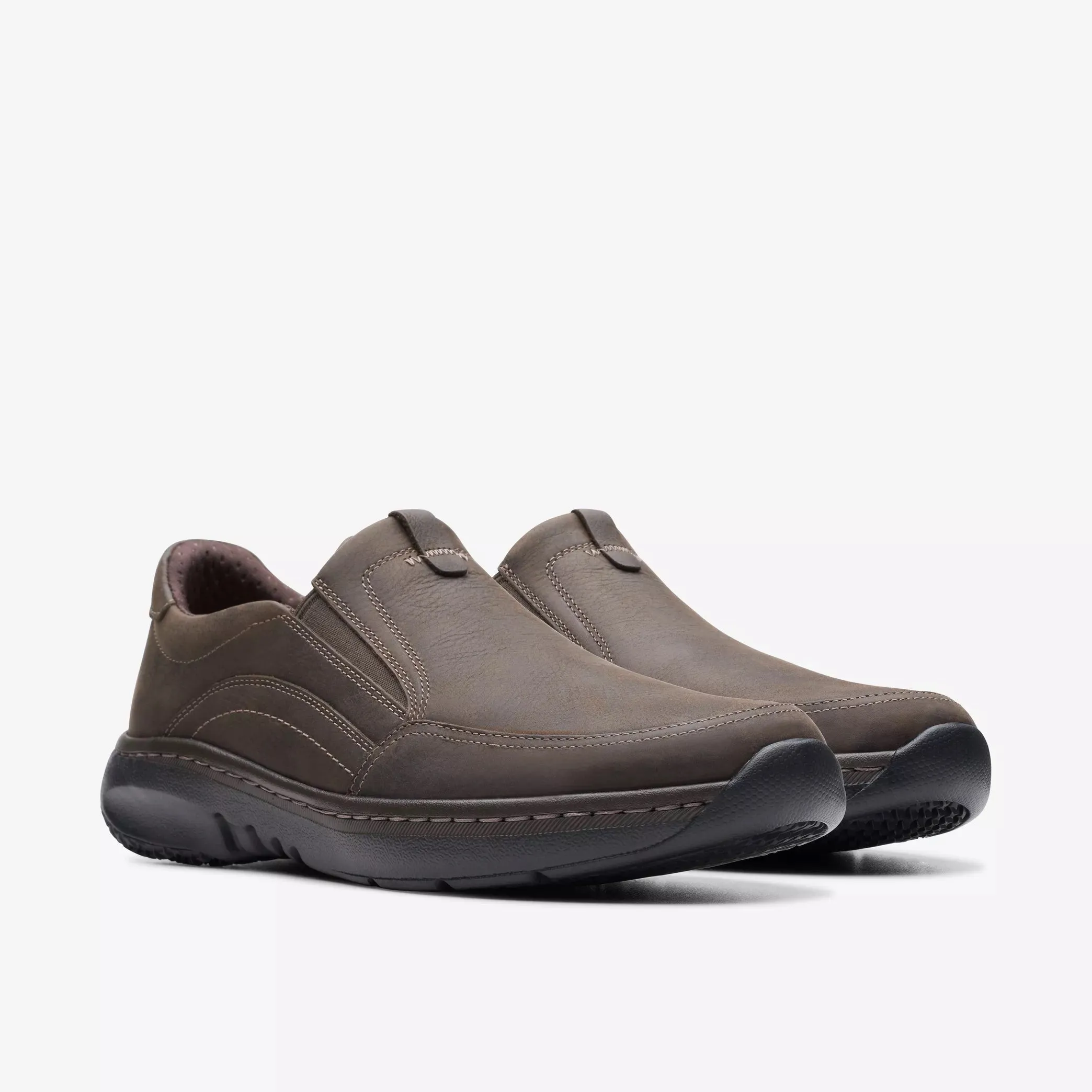 Clarks - Mens dark brown slip-on shoe - ClarksPro Step