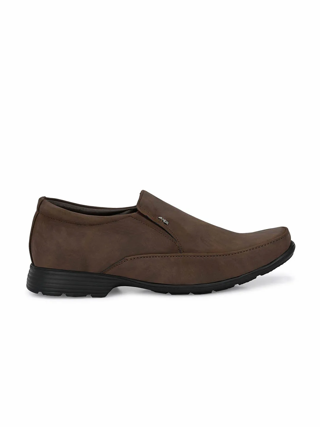 Hitz Men's Brown Fabrick Made Slip-On Comfort Casual Shoes