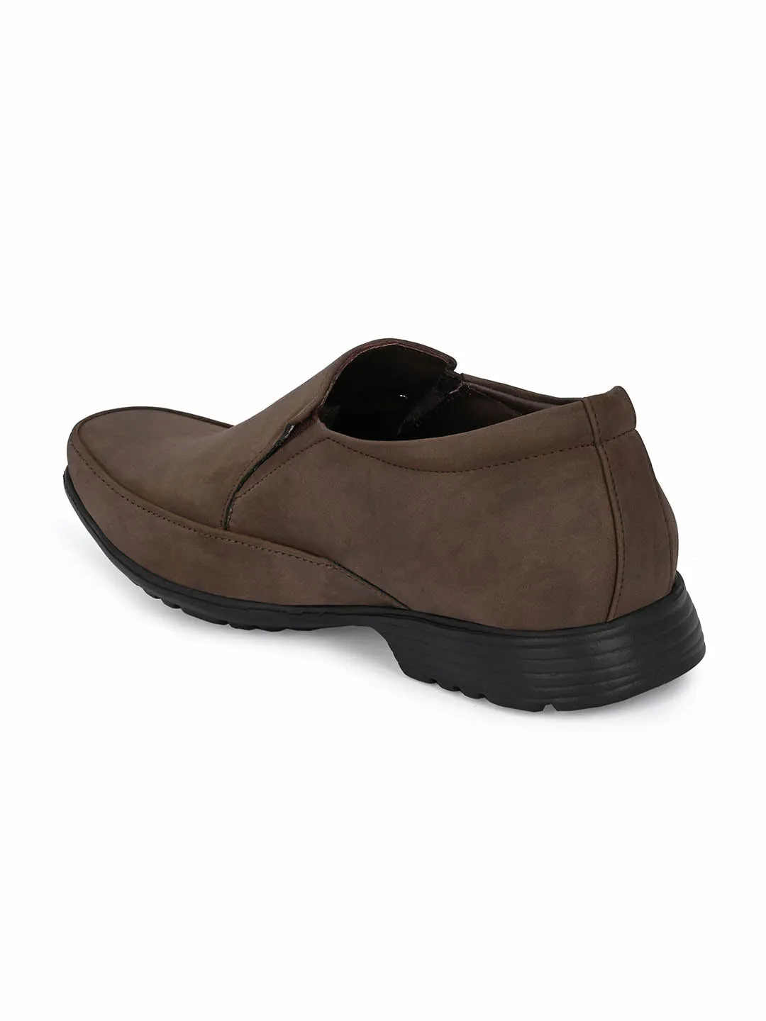 Hitz Men's Brown Fabrick Made Slip-On Comfort Casual Shoes