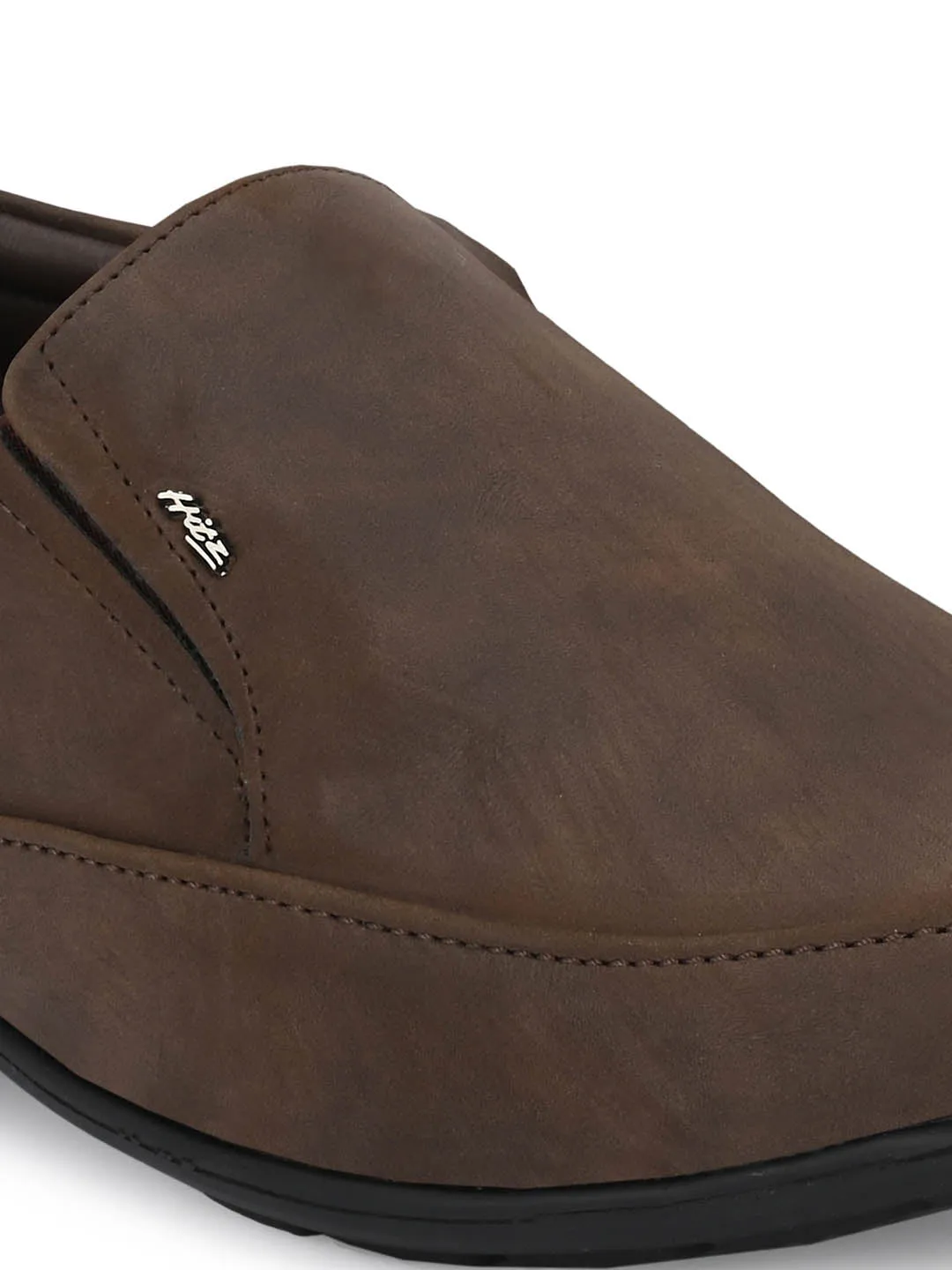 Hitz Men's Brown Fabrick Made Slip-On Comfort Casual Shoes