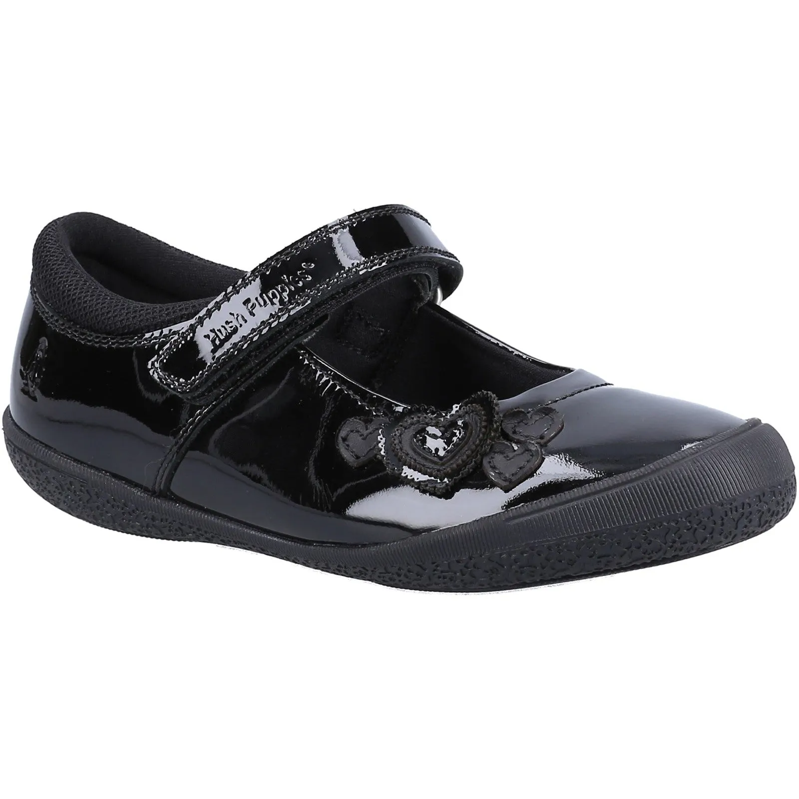 Hush Puppies Rosanna Black Infant Patent School Shoes