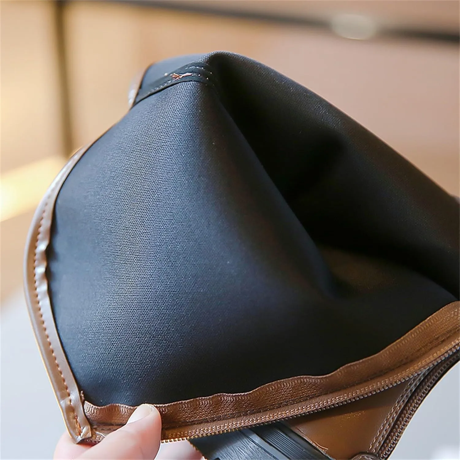 Leather Soft Long Boots For Childrens Boys Girls Kids aterproof Sole Non Slip ow Heel Shoes Outdoor Comfy Fashion