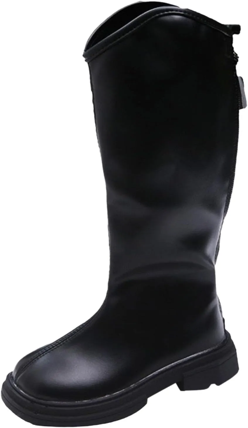 Leather Soft Long Boots For Childrens Boys Girls Kids aterproof Sole Non Slip ow Heel Shoes Outdoor Comfy Fashion