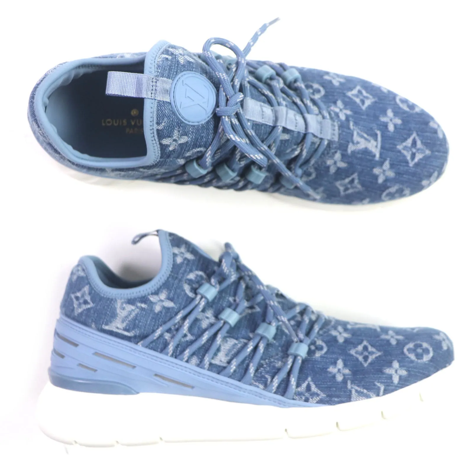 LOUIS VUITTON sneakers Monogram denim blue Fast lane line 6.5