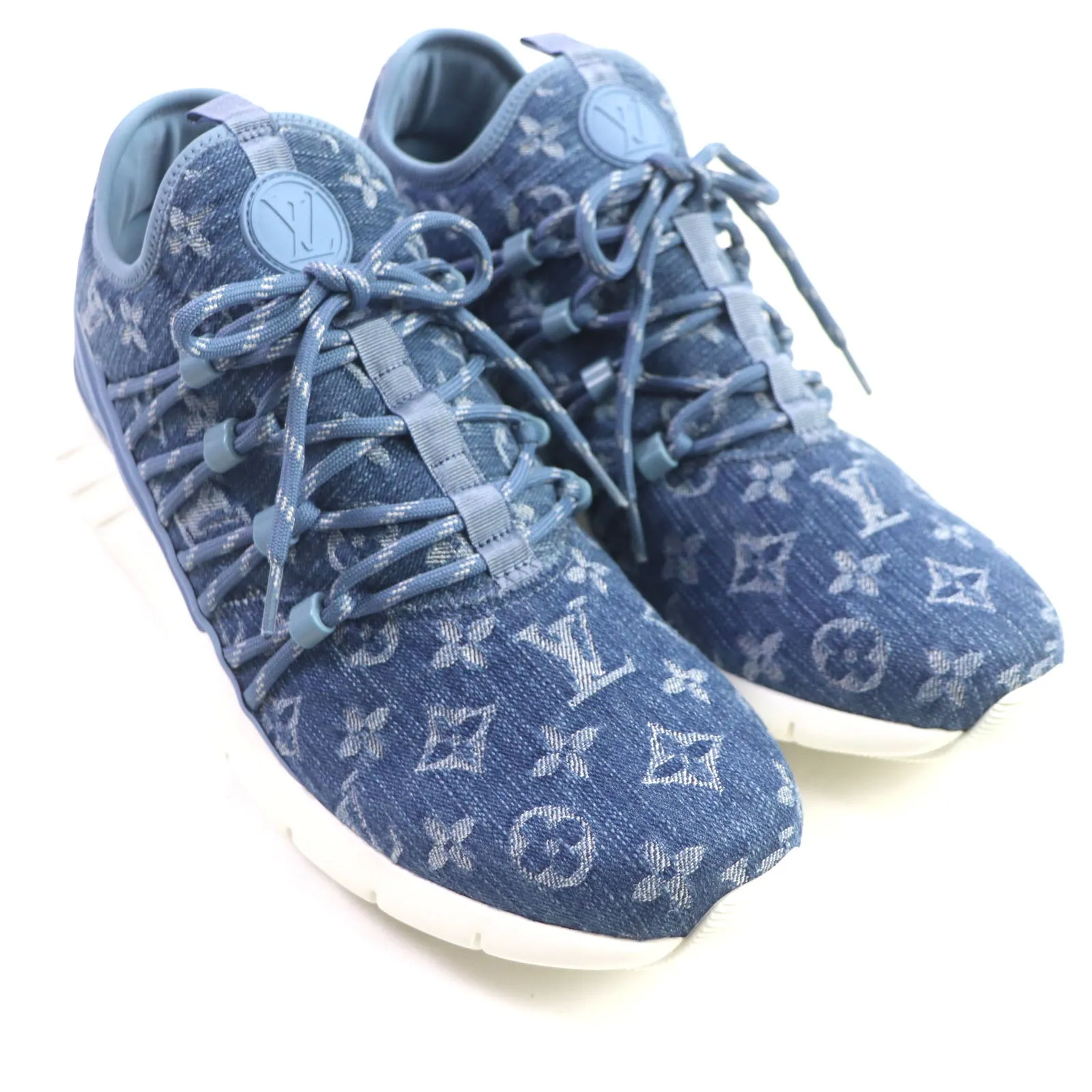 LOUIS VUITTON sneakers Monogram denim blue Fast lane line 6.5