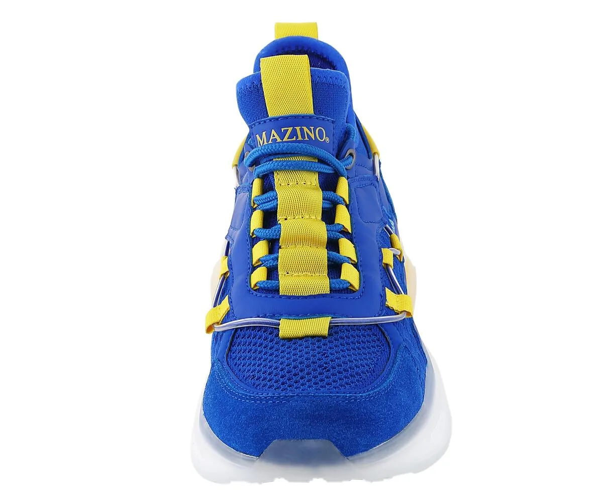 Mazino Titanium l Royal Blue Yellow Sneakers - Men