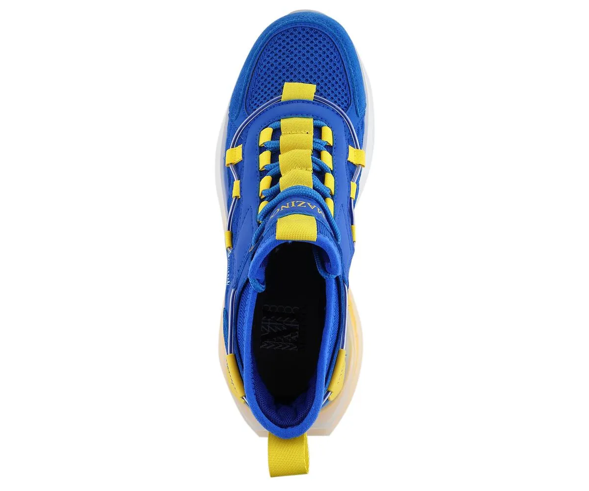 Mazino Titanium l Royal Blue Yellow Sneakers - Men