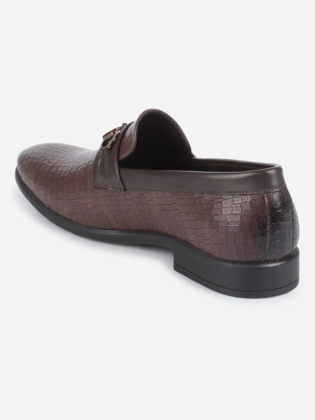 Men's Brown Fashion Buckle Slip On (IX1084)
