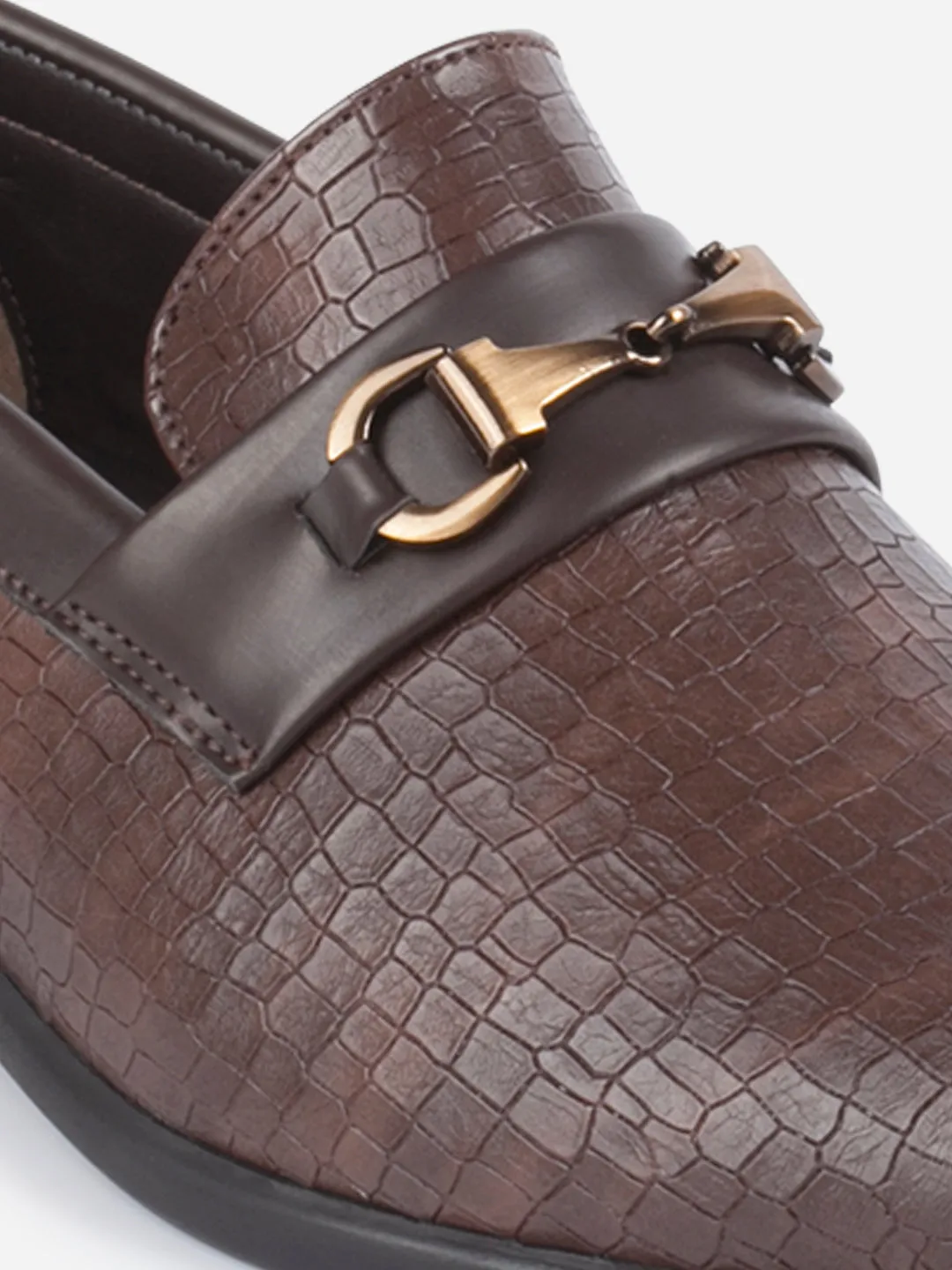 Men's Brown Fashion Buckle Slip On (IX1084)