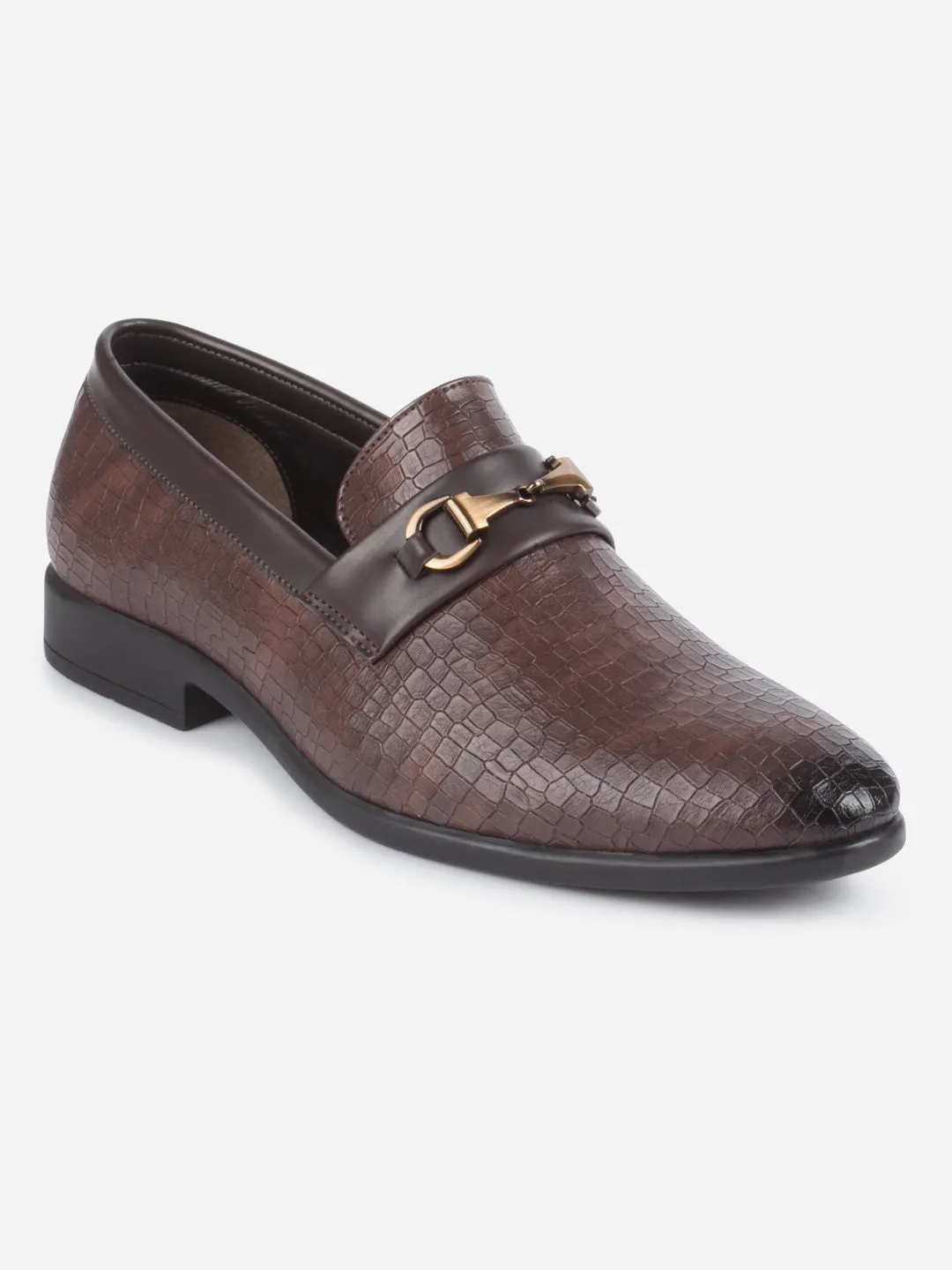Men's Brown Fashion Buckle Slip On (IX1084)