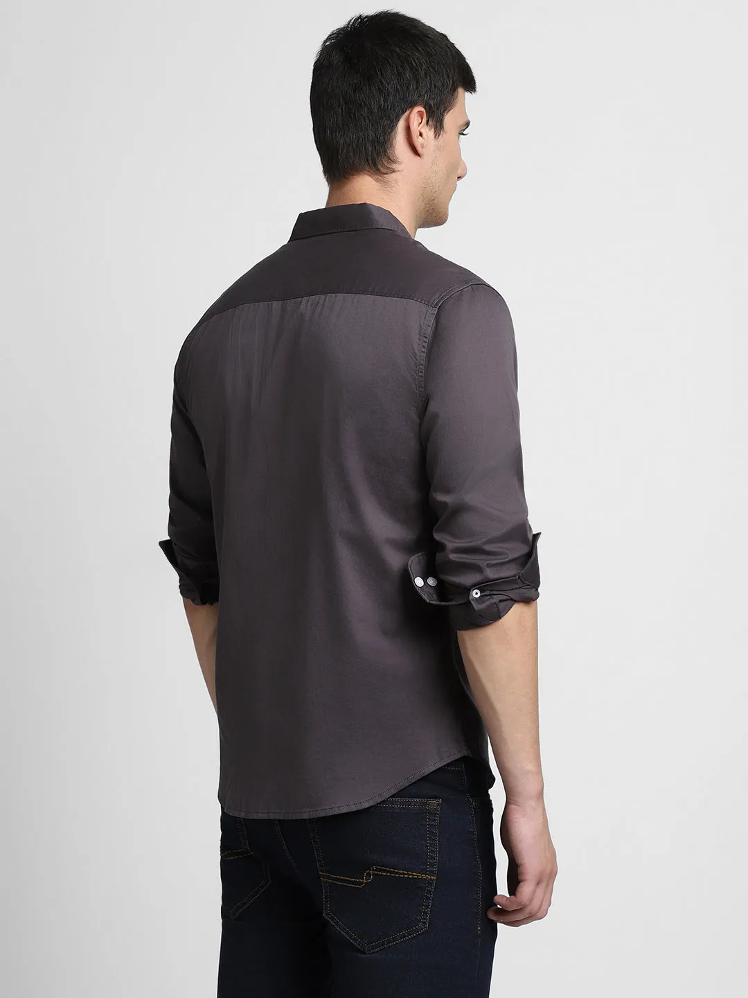 Men's Grey Casual Shirt
