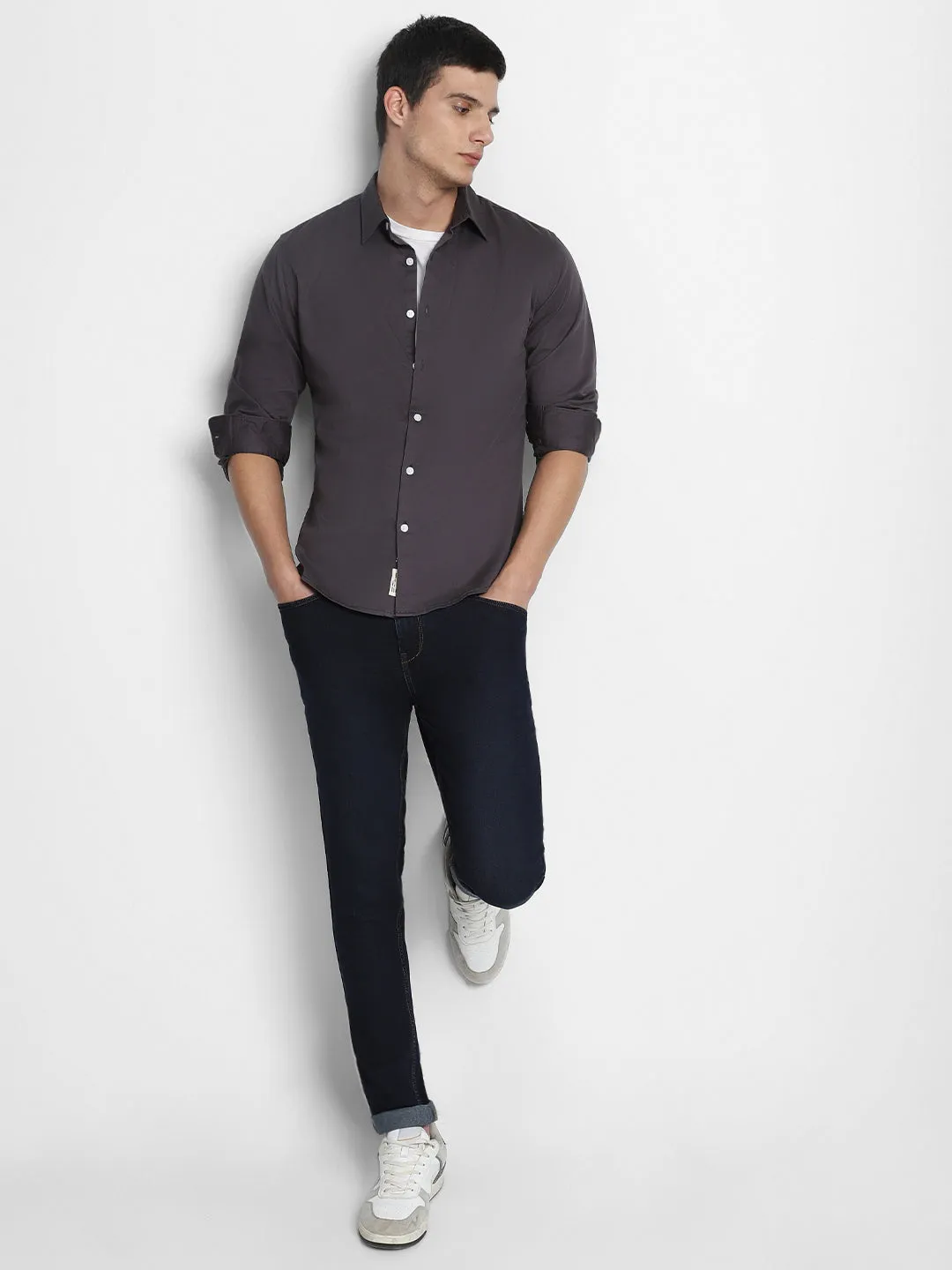 Men's Grey Casual Shirt