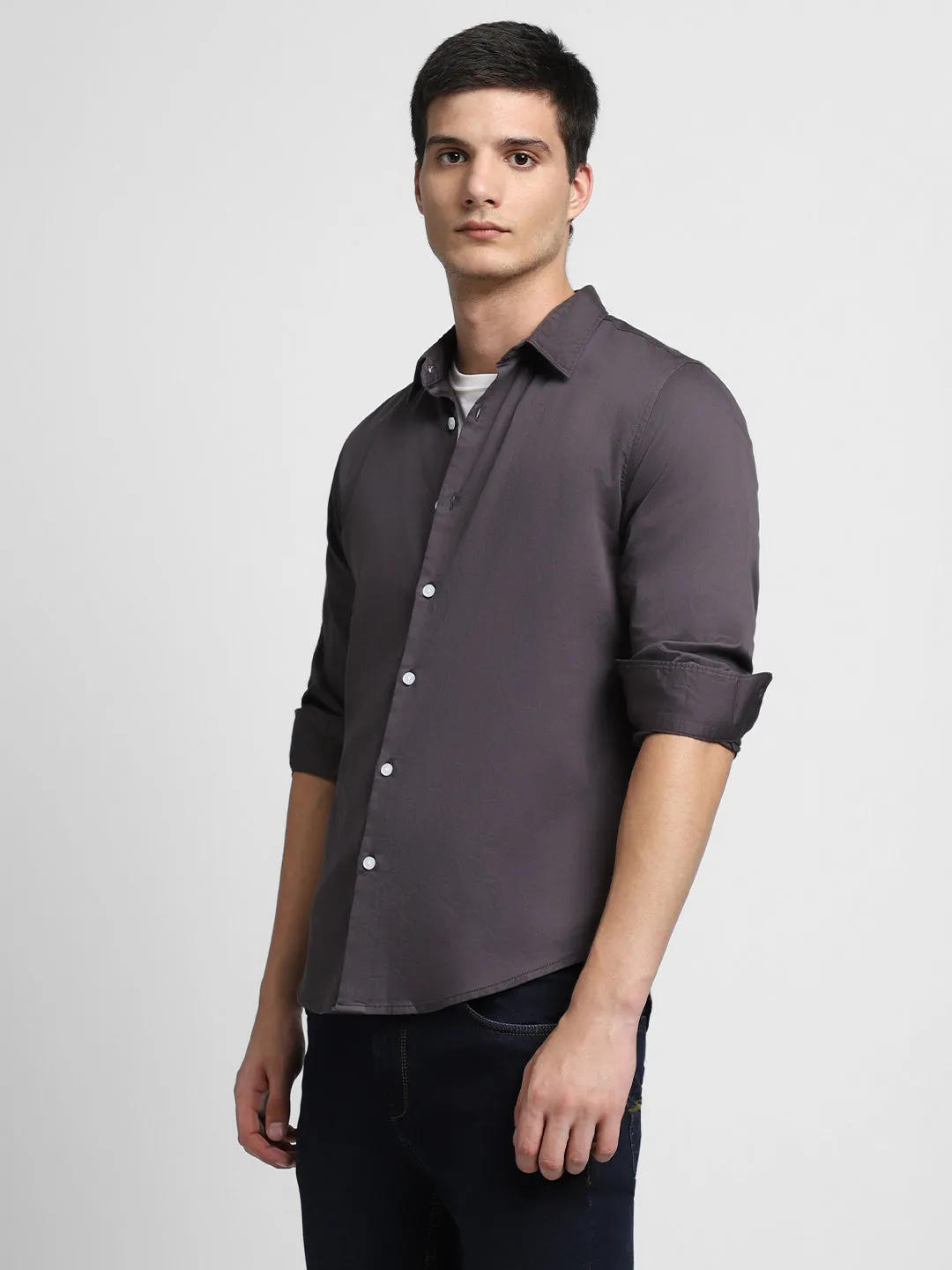 Men's Grey Casual Shirt