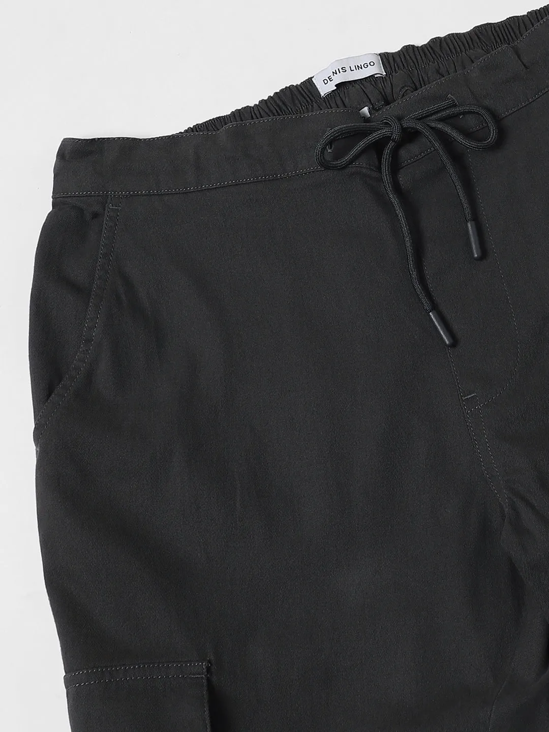 Men's Grey Slim Fit Cargos Trousers
