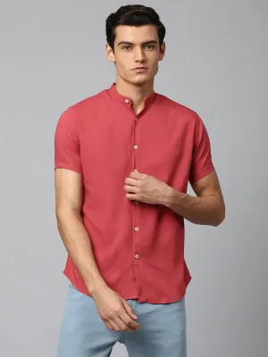Men's Pink Slim Fit  Casual Shirt