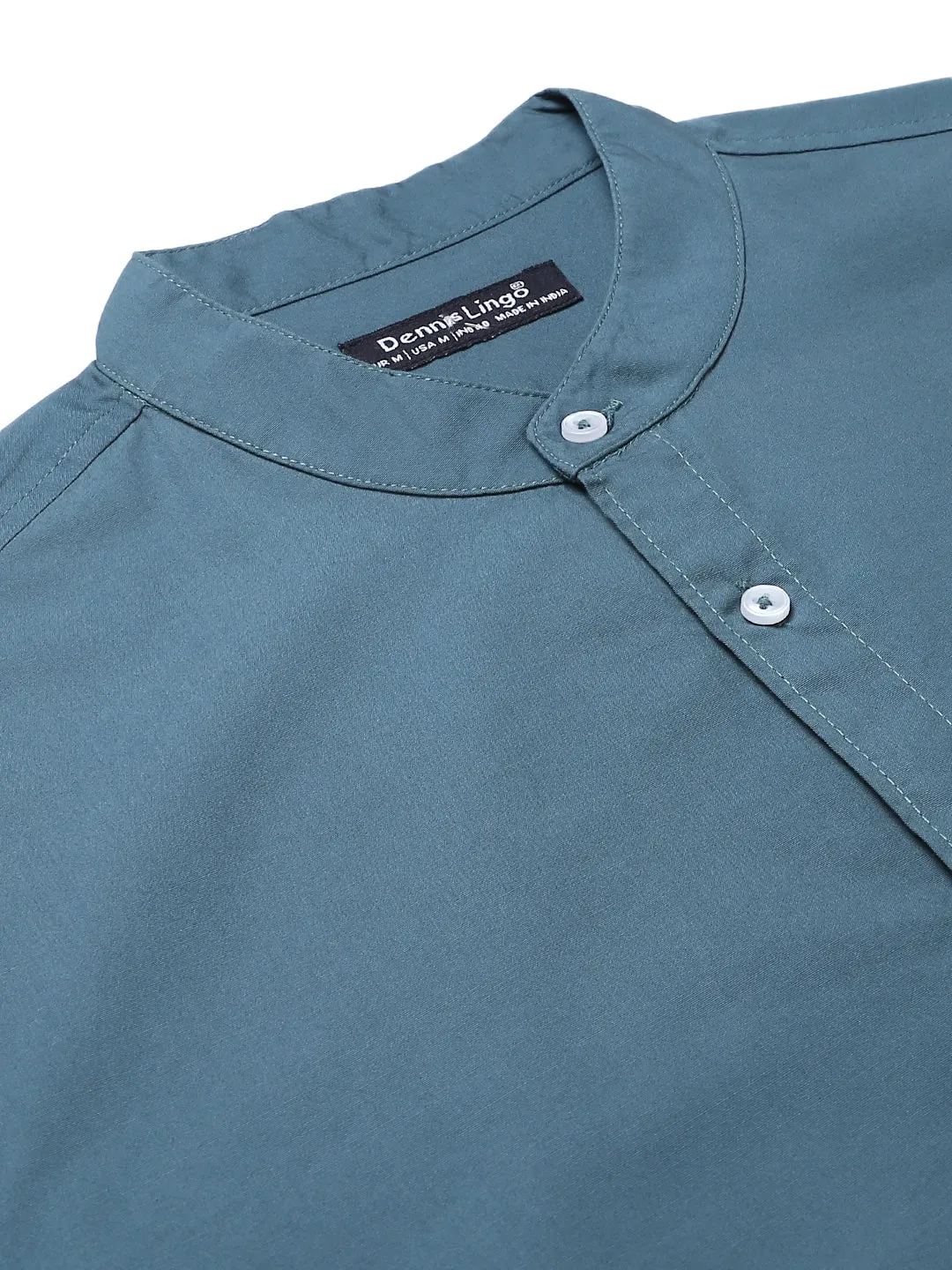 Men's Solid Peacock Slim Fit Cotton Casual Shirt