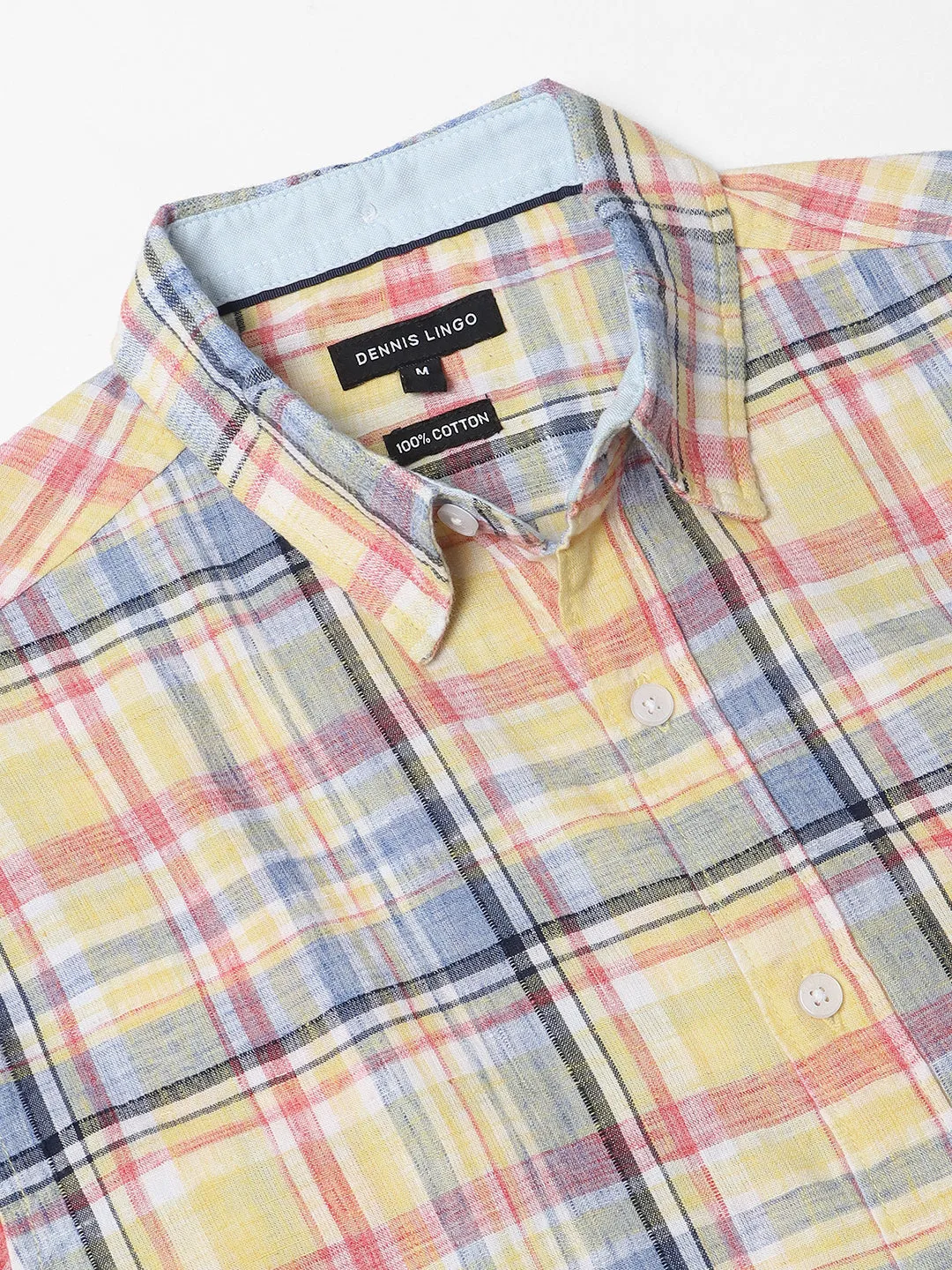 Men's Tartan Checked Pure Cotton Slim Fit Casual Shirt