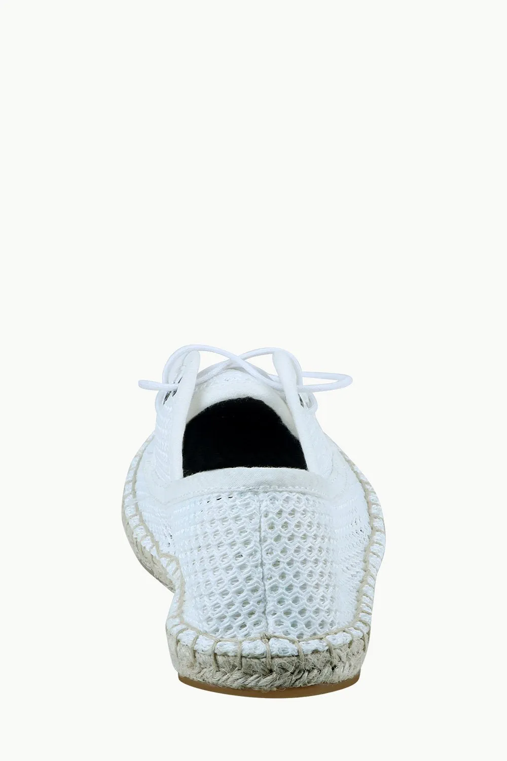 Men's White Mesh Lace-Up Basque Espadrilles