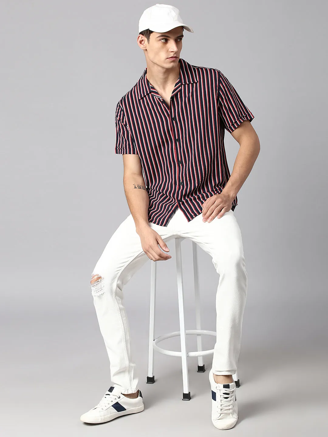 Men's Wine Slim Fit Casual Shirt