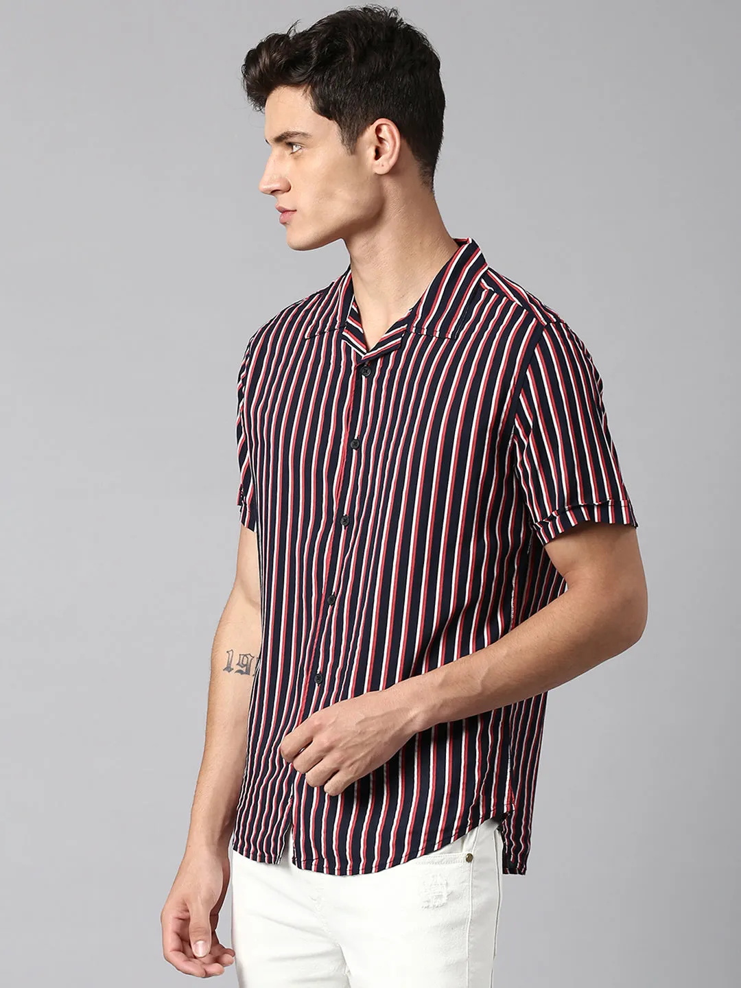 Men's Wine Slim Fit Casual Shirt