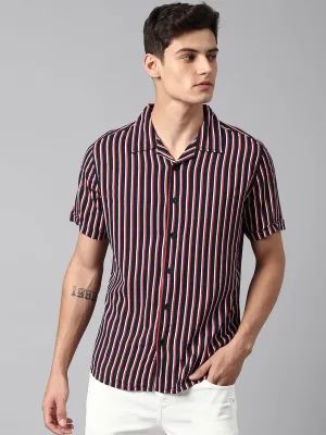 Men's Wine Slim Fit Casual Shirt