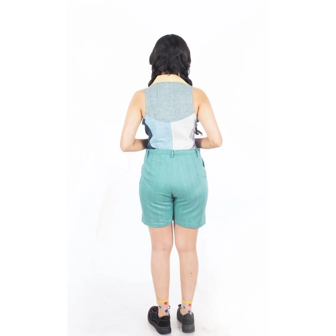 Mojito Upcycled Teal Khadi Denim Shorts
