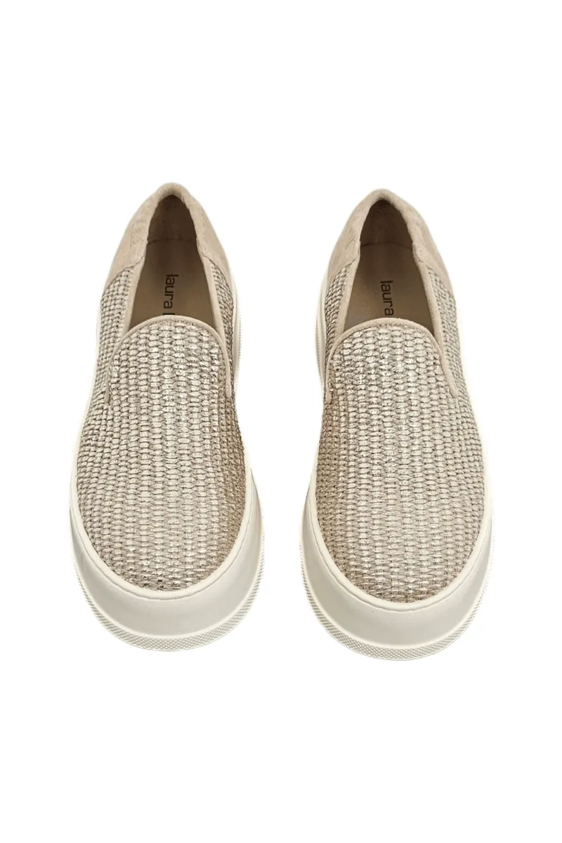 Rafia Platino Loafers Velour Sahara