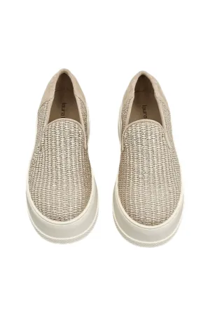 Rafia Platino Loafers Velour Sahara