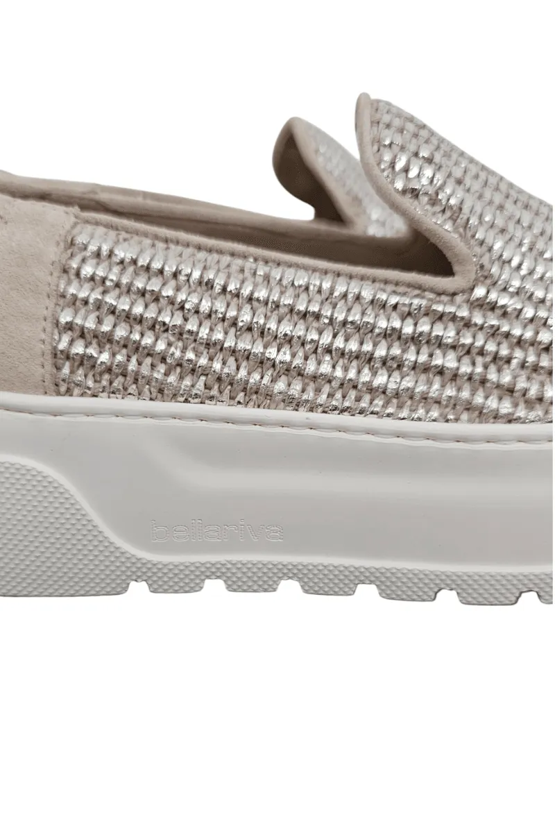 Rafia Platino Loafers Velour Sahara