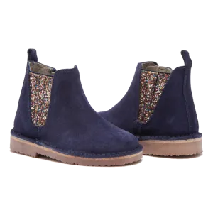 Suede Multi Sparkles Chelsea Boot - Navy