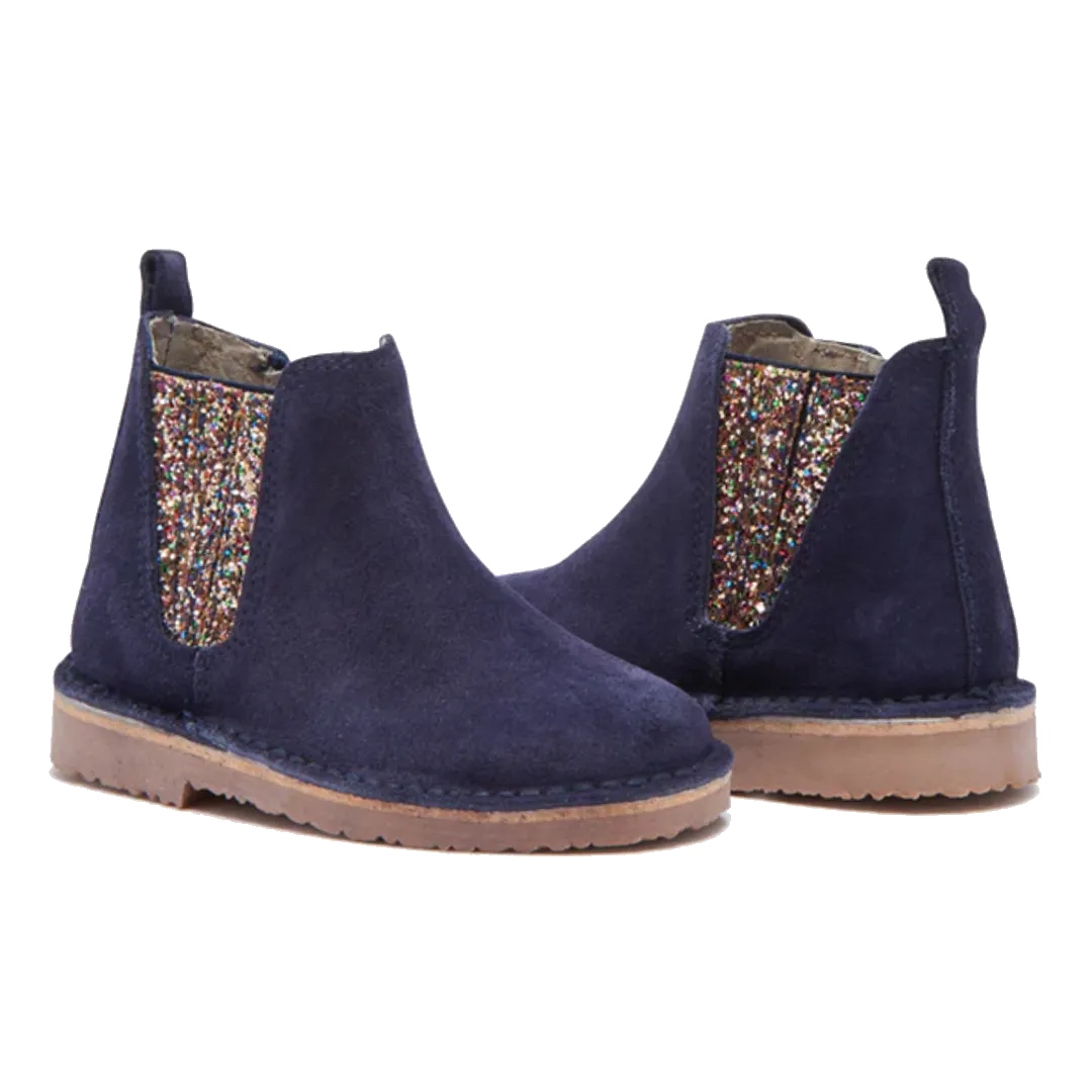 Suede Multi Sparkles Chelsea Boot - Navy