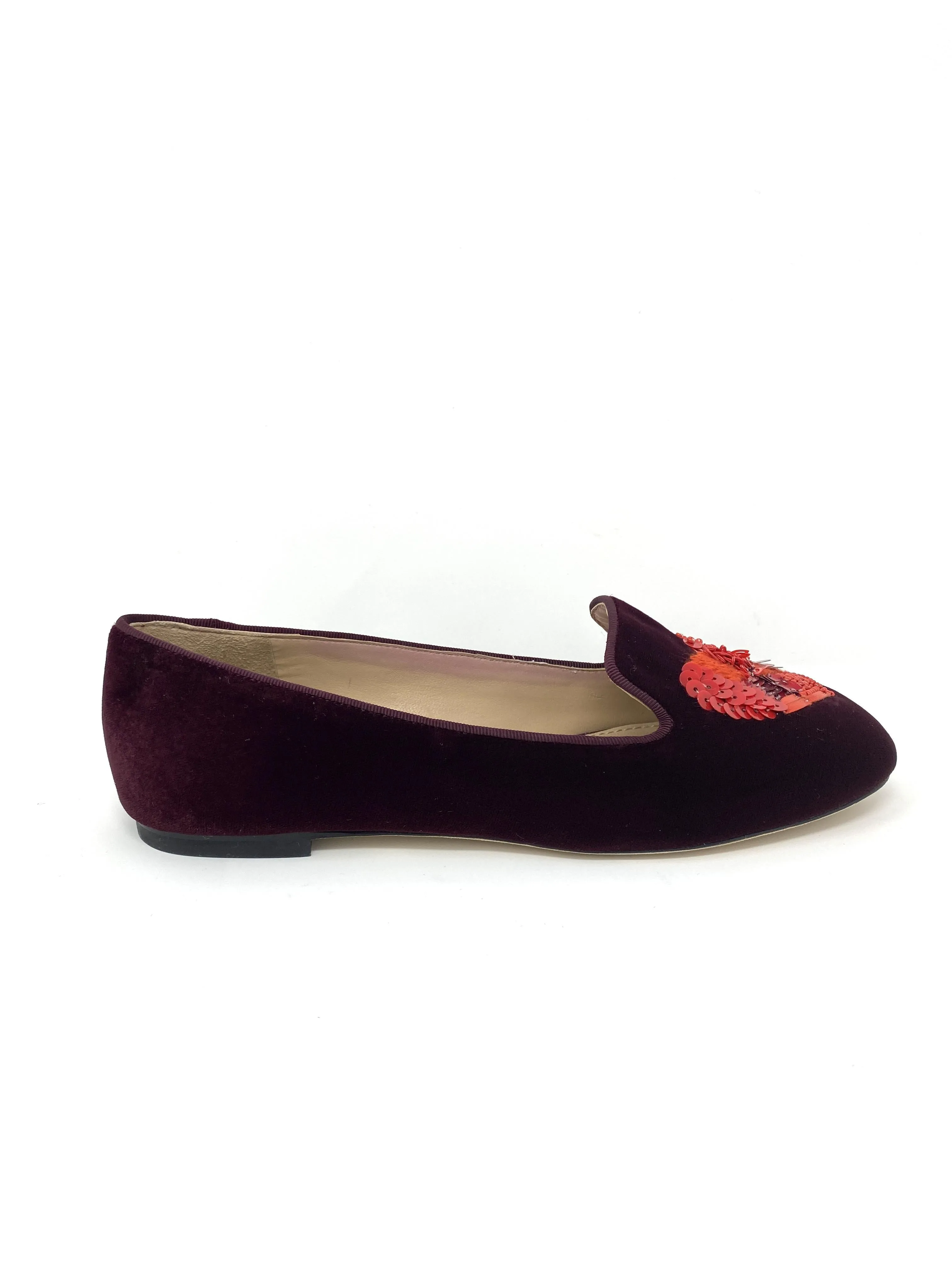 TORY BURCH EMBROIDERED SUEDE LOAFERS - SIZE 7 (US) / 38 (EU)
