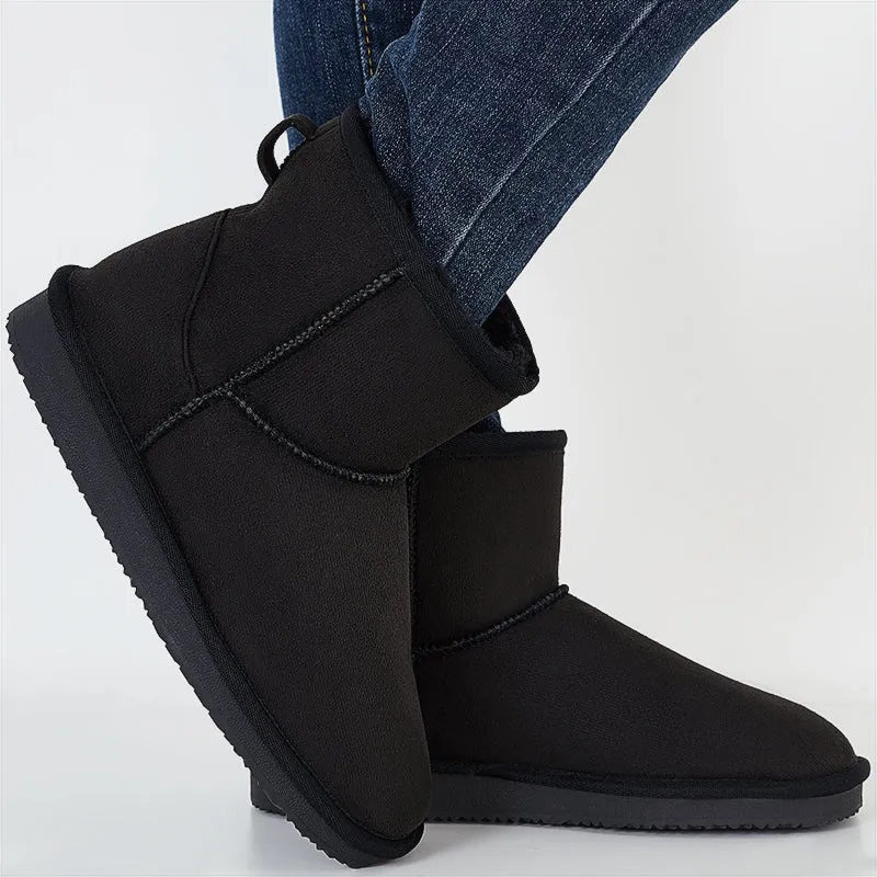 Warm Fur Lining Short Ankle Snow Boots Slip on Booties