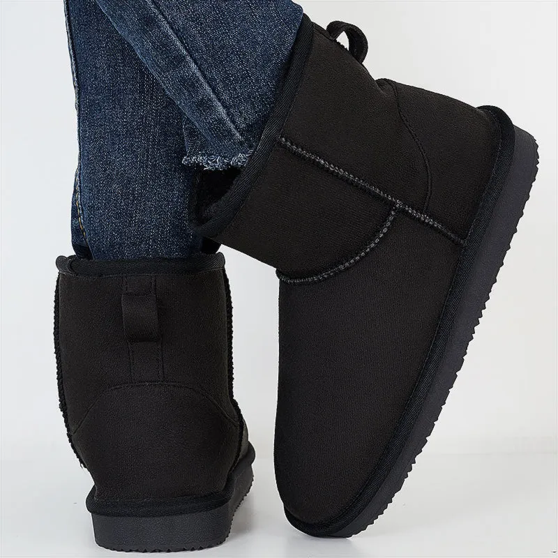 Warm Fur Lining Short Ankle Snow Boots Slip on Booties